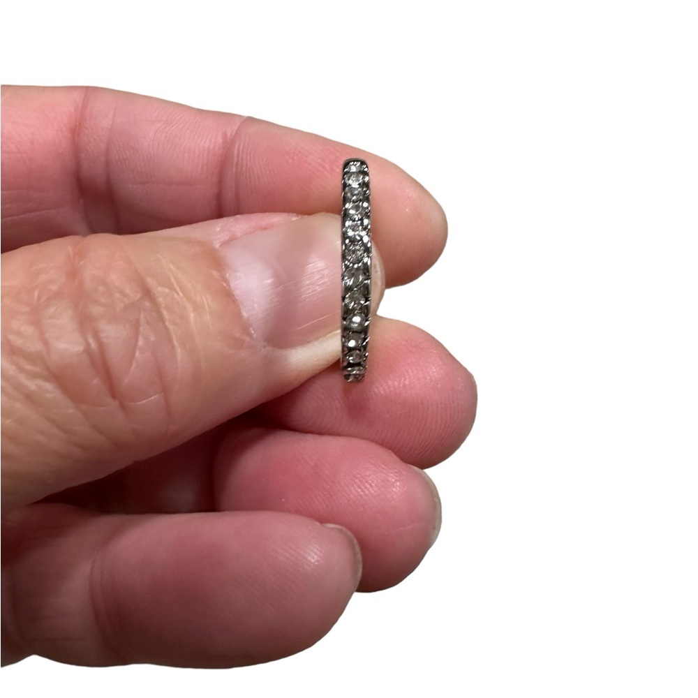 2 Piece Silver Diamond Solitaire Ring Set - image 4